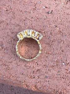 Bague cocktail en or jaune 14 carats avec diamant naturel de 3 carats taille brillant, style vintage audacieux, design luxueux, cadeau de mariage ou de fiançailles - Product Image 4