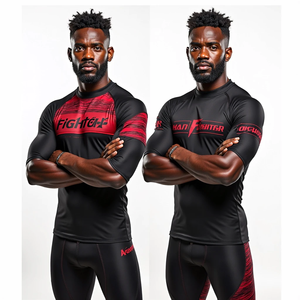 Protège-éruptions cutanées BJJ à séchage rapide anti-UV personnalisés de qualité supérieure respirants durables MMA Gym Competition Gear Impression par sublimation de qualité supérieure - Product Image 5