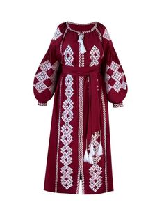 เดรสลำลองปักลายดอกไม้สไตล์ยูเครน แขนยาว คอวีลึก เซ็กซี่ สำหรับฤดูใบไม้ผลิ ปี 2026 ขายดี - Product Image 2