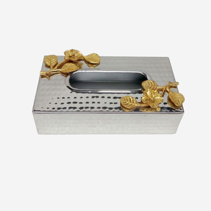 Boîte à mouchoirs en métal de haute qualité avec aluminium Rose Design Antique maison Table porte-serviettes boîte à mouchoirs pour une utilisation de fête de mariage - Product Image 6