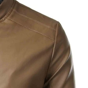 Veste en cuir de haute qualité à prix abordable pour hommes, nouveau style, veste en cuir zippée tendance pour hommes - Product Image 5