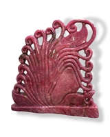 Sculpture de Ganesha en Rhodonite Naturelle, Statue en Pierre Précieuse, Idole, Sculpture en Cristal, Figurine Art Déco, Sculptée à la Main, Respectueuse de l'Environnement, Reiki