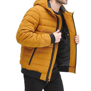 Veste matelassée décontractée pour homme en couleur unie 2025, streetwear d'hiver, logo frontal, respirante, écologique, coupe-vent - Product Image 4
