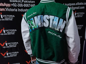 Chaqueta Universitaria de Invierno 2026, Chaqueta Universitaria de Lana con Mangas de Cuero Impermeable, Parches Bordados, Chaquetas Universitarias de Talla Grande - Product Image 6