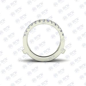 Anillo de regalo de cumpleaños de aniversario para mujer con banda de moissanita de corte redondo CTW 1,00 - Product Image 3