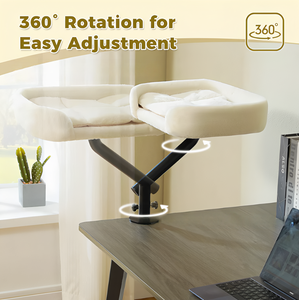 Cama <span class=keywords><strong>para</strong></span> Gatos de Dos Pisos con Rotación de 360 Grados °   <span class=keywords><strong>Hamaca</strong></span> <span class=keywords><strong>para</strong></span> Gatos Giratoria y de Altura Ajustable <span class=keywords><strong>para</strong></span> Escritorio con Almohadillas Lavables, Cama <span class=keywords><strong>para</strong></span> Gatitos <span class=keywords><strong>para</strong></span> Escritorio - Product Image 4