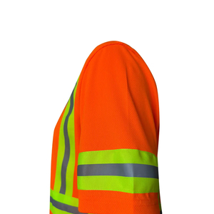 Chemises de travail haute visibilité, agents de stationnement, t-shirt réfléchissant jaune fluorescent, polyester imperméable, coton, sécurité - Product Image 6