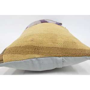 Almohada de lana de retazos Kilim Beige de lujo de 12x24 pulgadas cojín de seda con estampado Floral Vintage ropa de cama portátil tejida decorativa - Product Image 5