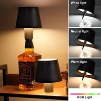 Veilleuse de bouteille de vin rechargeable par USB avec contrôle tactile 3 lumières LED blanches douces et chaudes pratiques en plastique ABS alimenté par batterie