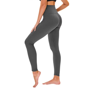 Pantalones de Yoga de cintura alta con logotipo personalizado y piernas rectas de cintura alta para mujer, entrenamiento informal clásico transpirable - Product Image 6