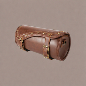 Alforja de motocicleta de cuero puro personalizada, duradera, ajuste Universal, montaje lateral, bicicletas de crucero, bolsa Universal para SILLÍN de bicicleta hecha en la India - Product Image 3