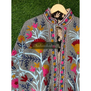 Textile indien broderie à la main veste tissé à la main coton Khadi veste pardessus unisexe hiver manteau fête porter ODM pour les femmes - Product Image 2