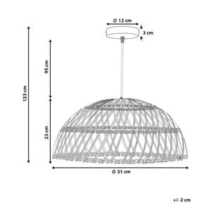 Lámpara colgante de ratán de media cúpula, pantalla de techo de ratán tejida hecha a mano, pantalla de mimbre Natural para decoración de comedor y restaurante - Product Image 5