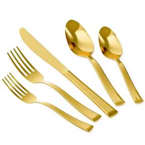 Juego de Cubiertos de Acero Inoxidable Dorado, Juego de Cubiertos de Cuchara, Tenedor y Cuchillo para el Hogar, Restaurantes y Fiestas - Product Image 4