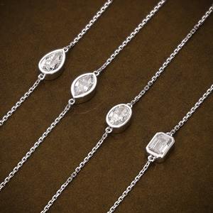 Marquise Cut Lab Grown Diamond Bezel Set East West Solitaire <b>Bracelet</b> With <b>14k</b> <b>Gold</b> For Women's Jewelry At Wholesale Price - Product Image 5