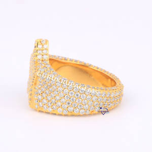 New Arrival Latest Design Hip Hop <b>Men</b> <b>Ring</b> 925 Sterling <b>Silver</b> Iced Out Round Cut Moissanite Diamond Star <b>Ring</b> - Product Image 2