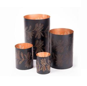 Soporte de luz de té para el hogar Diwali decoración Navidad y dormitorio encimera Caffey hecho a mano negro dorado forma redonda personalizada - Product Image 4