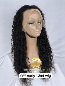 Best Quality 26" Inch HD <b>Lace</b> Frontal Water Wave Wigs Raw Indian Temple Human Hair Vendor Mink Remy Brazilian Wholesales Cuticle - Product Image 2