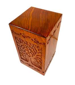 Tree of Life Wooden <b>Urn</b> Box for <b>Pets</b> and Human <b>Ashes</b> Full Size Memorial Carved Keepsake Cremation <b>Urns</b> for <b>Pet</b> - Product Image 4