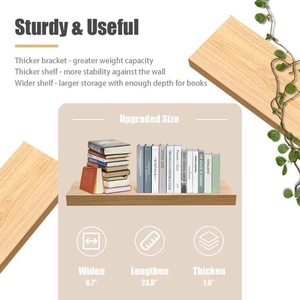 Kệ gỗ tự nhiên treo tường 24 x <span class=keywords><strong>9</strong></span> <span class=keywords><strong>inch</strong></span> để trưng bày và lưu trữ - Product Image 4