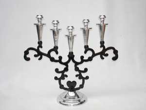 Bougeoir Menorah deux tons à forte demande Bougeoir à sept branches avec finition de haute qualité Bougeoir fait main - Product Image 2