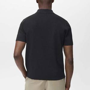 Personalizado de secado rápido de algodón de talla grande de Color sólido 1/4 cuartos con cremallera Polos de Golf Polo de Color negro de los hombres camisas de ropa - Product Image 2