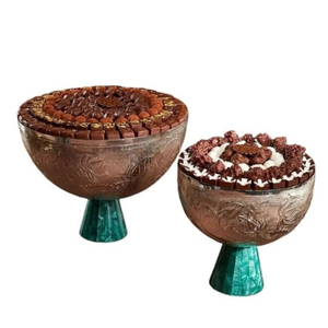 Elegante cuenco decorativo hecho a mano con grabados florales y Base de resina rosa, perfecto para frutas secas, aperitivos, decoración del hogar y regalos - Product Image 3