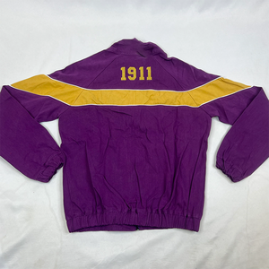 Chaqueta Universitaria de Lana y Seda Color Morado Omega y Dorado Antiguo, Personalizada para Fraternidades Griegas, Estilo Urbano, Ligera, Impermeable y Reversible para Primavera - Product Image 2