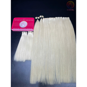 Vente en gros de extensions de cheveux de trame plate de qualité de luxe extensions de trame de cheveux humains volume de couleur ivoire - Product Image 6