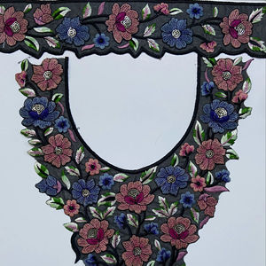 Handmade India Elegant Patches for Clothing Accessory Soft Tulle Embroidered <b>Collar</b> 3D Floral Appliques Sew-On Style for Apparel - Product Image 1