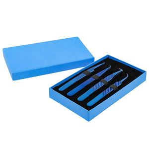 Bel ensemble de 4 pinces à cils couleur bleue multi-fonctions durables et précises pour un usage en salon et à la maison - Product Image 1