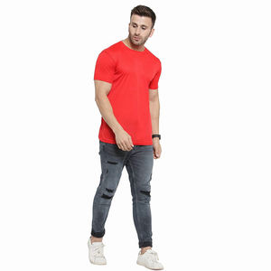 New Arrival T-<b>Shirt</b> For Adult <b>Red</b> Color Round Neck Plus Size Half Sleeve Outdoor Slim Fit Plain <b>Men</b> T-<b>Shirt</b> - Product Image 5