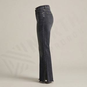 <b>Women</b> Cotton Higher Quality Washed Customized Color Denim Custom Sizing Mid Waist <b>Elastic</b> Closure Trade Assurance Winter Season - Product Image 3
