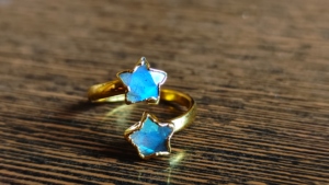 Real 18K oro labradorita forma de estrella anillos ajustables de lujo para las mujeres en el precio al por mayor de fábrica directa - Product Image 2
