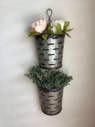 Jardinière murale galvanisée décoration de ferme tenture murale/jardinière galvanisée Olive - Product Image 5