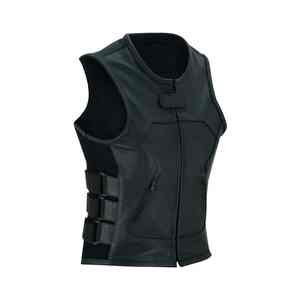 Chaleco SWAT Vintage de cuero genuino Premium para mujer, estilo de cuello de tubería, correas laterales triples ajustables, ajuste de tamaño, ropa de abrigo suave - Product Image 1