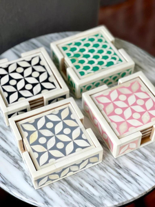 Ensemble de dessous-de-verre en os incrusté faits à la main à prix économique, vente chaude, décoration de table de cuisine, décoration de table de mariage, tapis et coussinets en provenance d'Inde - Product Image 5