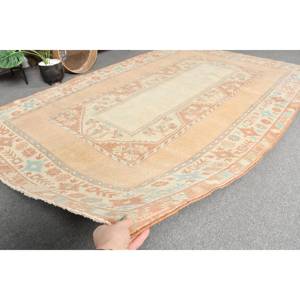 พรมขนสีเบจสีส้ม5x8ft คลาสสิกแบบดั้งเดิมลายเย็บปะติดแผ่นรองยางเหนียวสำหรับห้องนั่งเล่นหรือห้องนอน - Product Image 3