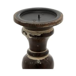 Portavelas de madera de lavado en blanco y negro, elegante ambiente hogareño e iluminación festiva, a precios asequibles S Mesa Central/3 - Product Image 3