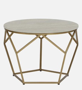 Mesa central de acento de metal de alta calidad con mesas de consola de diseño de mármol blanco para sala de estar y muebles para el hogar - Product Image 1