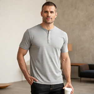 <b>Men's</b> Henley T <b>Shirts</b> Short Sleeve 100% Cotton Polyester Button Down Tee <b>Shirts</b> <b>Men</b> Casual Henley T <b>Shirts</b> <b>Mens</b> - Product Image 2