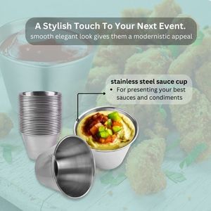 Logotipo personalizado, Elegante, moderno, estético, experiencias gastronómicas finas, plato de condimentos, tazas de Salsa multiusos de acero inoxidable - Product Image 5