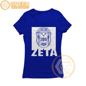 Camisetas Personalizadas al por Mayor para Mujeres de la Hermandad Zeta Phi Beta, Ropa de Alta Calidad, Transpirable, Informal, de Algodón - Product Image 1