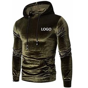 ผู้ชายพอดีบางยิมออกกําลังกายกํามะหยี่ Velour มีฮู้ดว่างเปล่าร้อนขายผ้าฝ้ายขนแกะเฮฟวี่เวทบุรุษว่างเปล่าฮู้ดเทอร์รี่ฝรั่งเศส - Product Image 1