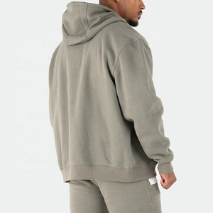 Sweat à capuche zippé intégral pour homme, coupe décontractée, personnalisable, hiver, épais, en coton et polyester, respirant, écologique - Product Image 3