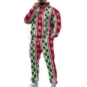 Marca privada Jogging Wear Chándales de Navidad Hombres Custom Jogger Christmas Chándal Set con logotipo personalizado - Product Image 1