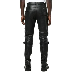 Pantalons cargo en cuir pour homme, taille haute, best-seller 2024, confortables, sur mesure, OEM, très demandés à un prix raisonnable, en solde ! - Product Image 4
