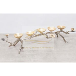 Diseño de hojas de Metal atractivo hogar decorativo portavelas contenedor de cera y tarro artesanías de Metal de la colección de lujo para el hogar - Product Image 4