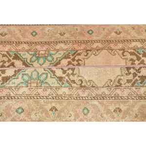 Alfombra Turca de 2.3x12.2 pies, Alfombra Vintage, Alfombra de Lana Marrón Ombré - Product Image 4