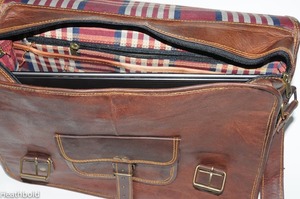 Heathbold unisexe grand Lancastrian 20-28 "Vintage mode voyage Duffle cartable marron en cuir véritable bonbons à la main crochet et boucle - Product Image 3